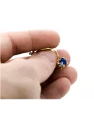 14k žluté zlato Safír  Vintage craft vec019y